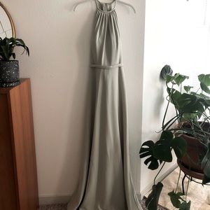 Subtle light green bridesmaid dress. Worn once. No alterations. Size 10.